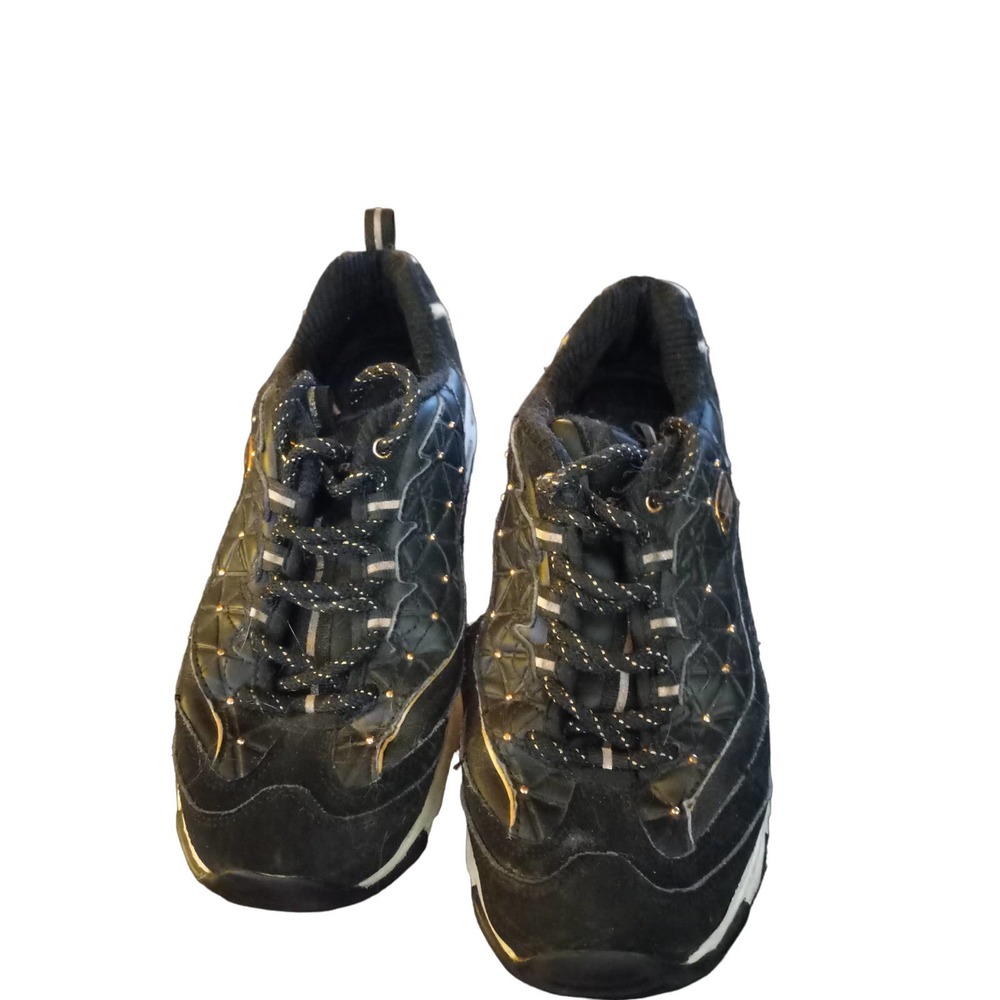 Skechers D'Lites Glamour Feels Black Rose Gold Comfort Shoes 13087 Womens 8